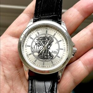 🖤NWOT🔺IN GOD WE TRUST Liberty coin design dial Men’s fashion Watch